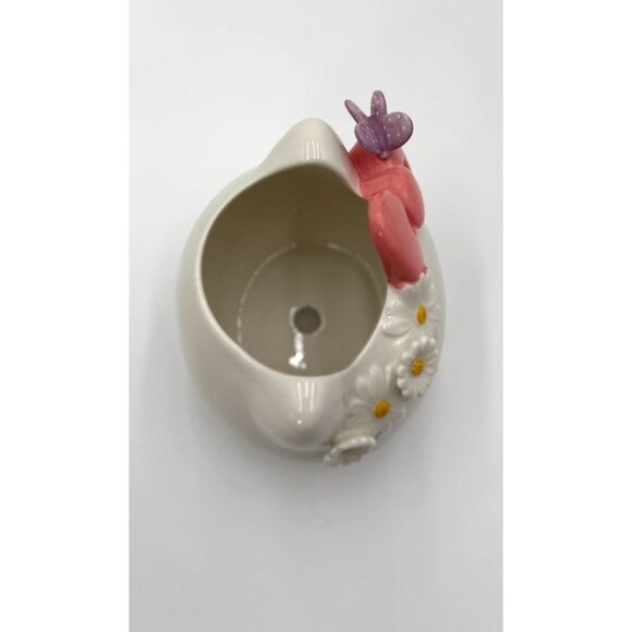 Hello Kitty Ceramic Planter With Bow & Flower Accents By Blue Sky - Picture 4 of 7